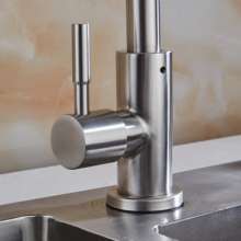 Single cold water kitchen faucet. Washbasin faucet. Single cold dish faucet. 304 stainless steel rotatable sink faucet home