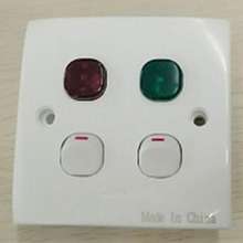 220V10A two single button switch with power indicator type 86 switch panel two switch with indicator double knife switch