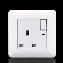 British switch square plug socket 86 type British square foot square hole switch socket panel 13A British standard socket British standard socket British socket 13A square foot plug