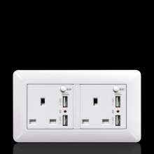 British switch square plug socket 86 type British square foot square hole switch socket panel 13A British standard socket British standard socket British socket 13A square foot plug