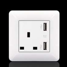 British switch square plug socket 86 type British square foot square hole switch socket panel 13A British standard socket British standard socket British socket 13A square foot plug