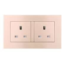 Champagne gold British switch square plug socket 86 type British square foot square hole switch socket panel 13A British standard socket British standard socket British socket 13A square foot plug