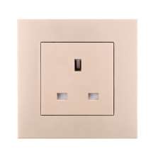 Champagne gold British switch square plug socket 86 type British square foot square hole switch socket panel 13A British standard socket British standard socket British socket 13A square foot plug