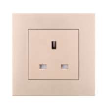 Champagne gold British switch square plug socket 86 type British square foot square hole switch socket panel 13A British standard socket British standard socket British socket 13A square foot plug