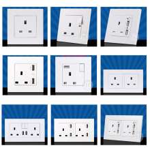 British switch square plug socket 86 type British square foot square hole switch socket panel 13A British regulatory socket British standard socket British socket