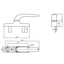 Foshan swing door and window double fork handle / advanced zinc alloy fork handle / swing door and window handle BH-001A