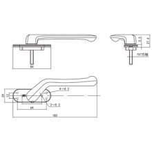 The new aluminum alloy crooked handle / double window screen integrated crooked handle square shaft around left / zinc alloy square shaft handle FH-051Z