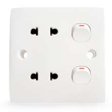 Songkai 2.0 series industrial socket 86 type nail ABS material white British standard European standard wall switch socket switch panel