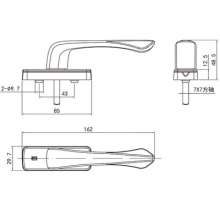 Aluminum alloy broken bridge door and window drive handle handle / inside and outside casement window square shaft handle handle / casement window handle FH-061E