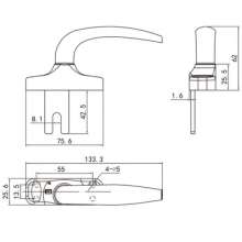 Window drive fork handle / casement window fork handle / zinc alloy seven-handle handle / home door handle BH-008