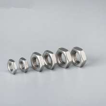 304 stainless steel outer hexagonal thin nut 304 stainless steel nut GB6172 outer hexagonal thin nut National standard flat thin hexagon nut Hexagon nut