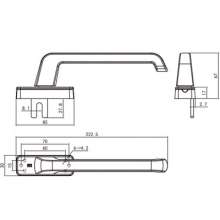 Luxury heavy-duty sliding door handle / high-grade zinc alloy fork handle / balcony door handle / extended handle BH-017AC