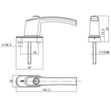 High-end luxury swing door and window handle / key door and window handle / square axis swing door and window lock / window handle FH-016S