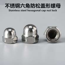 304 stainless steel hexagon lock cap nut Stainless steel nut DIN1587 round head ball head cap female hexagon lock cap nut