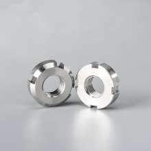 304 stainless steel slotted nut stainless steel nut GB812 slotted round nut national standard locking anti-loose round nut