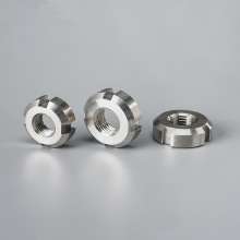 304 stainless steel slotted nut stainless steel nut GB812 slotted round nut national standard locking anti-loose round nut