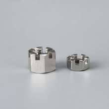 304 stainless steel hexagonal slotted nut stainless steel nut slotted round nut national standard locking anti-loosening round nut