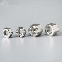 304 stainless steel hexagonal slotted nut stainless steel nut slotted round nut national standard locking anti-loosening round nut