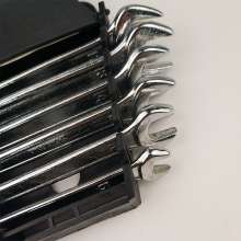 Dual-purpose open-end wrench Custom hardware tool galvanized wrench 6pc plastic frame dual-purpose wrench set metric