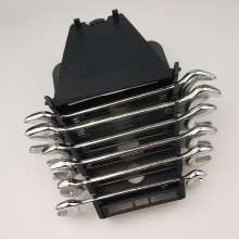 Dual-purpose open-end wrench Custom hardware tool galvanized wrench 6pc plastic frame dual-purpose wrench set metric