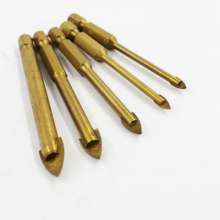 Titanium-plated hexagonal shank drill bit Slotted triangle drill bit Ceramic tile drill bit Glass drill bit Ceramic drill bit Alloy straight drill bit Woodworking cement drill bit