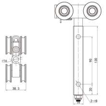 Factory direct sales of new high-end folding door hardware accessories hinge wheel / aluminum alloy folding door hinge / hanging wheel PH-1442