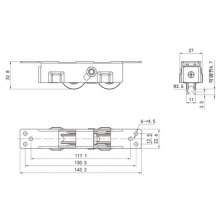 New heavy-duty push-pull pulley / professional production of high-end pulley / aluminum alloy door stainless steel wheel double-wheel pulley R-003