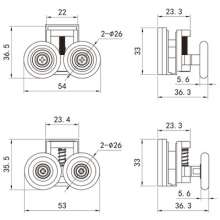 Factory direct door and window pulley accessories / bathroom sliding door track pulley / rubberized bearing pulley R-015
