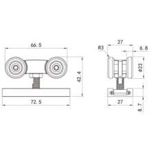 Factory direct sliding door hanging wheel / ultra-quiet hanging wheel / hanging wheel four wheels / small pulley small hanging wheel R-014