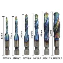 Hex shank drill bit Compound tap bit Multi-function drill bit Machine tool bit Three-in-one drill bit Spiral hole drill bit Tapping drill bit Chamfer drill bit High speed steel drill bit Compound tap