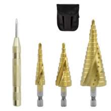 Pagoda drill bit Step drill Spiral step drill Hexagon shank drill bit Fabric bag drill bit 4PC drill bit 4241 material drill bit Hexagon step drill center punch bit