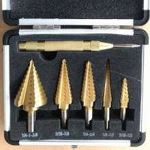 Inch step drill set Step drill Steel plate drill Twist drill Aluminum box step drill Center punch set