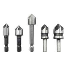 82-degree drill bit Five-edged drill bit Countersinking chamferer Guide chamfering cutter Quick wood drill bit Centering hexagonal shank set Round shank 5PC chamfering drill bit