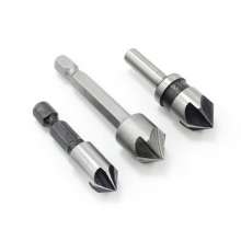 82-degree drill bit Five-edged drill bit Countersinking chamferer Guide chamfering cutter Quick wood drill bit Centering hexagonal shank set Round shank 5PC chamfering drill bit