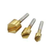 Round shank 90 degree chamfering machine Single-edged chamfering machine bit Titanium-plated chamfering machine Chamfering machine set Woodworking round hole tool Plate trimming drill bit Countersink