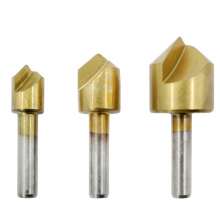 Round shank 90 degree chamfering machine Single-edged chamfering machine bit Titanium-plated chamfering machine Chamfering machine set Woodworking round hole tool Plate trimming drill bit Countersink