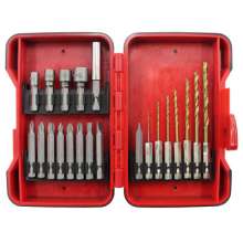 21-piece socket bit set Hex handle twist drill set Electric screwdriver bit set Socket drill bit set Plastic box set sleeve Combination tool