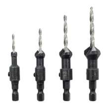 Conical woodworking countersink drill bit Hexagonal shank taper hole drill countersink drill special-shaped drill bit woodworking hole drill bit set 4PC