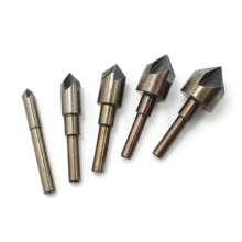 82 ° five-edged chamfering machine round shank taper bit 5PC inch woodworking chamfering machine deburring drill bit countersunk head drill high speed steel drill bit 4341 drill bit