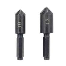 Seven-blade chamfering device Two sets of drill bits High-carbon steel drill bits Woodworking chamfering bits Hexagonal shank bits Two-piece countersink bits 10mm 13mm bits