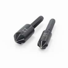 Seven-blade chamfering device Two sets of drill bits High-carbon steel drill bits Woodworking chamfering bits Hexagonal shank bits Two-piece countersink bits 10mm 13mm bits