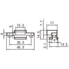 Factory direct sales of aluminum alloy doors and windows accessories / sliding door / intermediate connection PJ-025