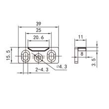 Foshan factory direct hardware curtain wall lock / casement window right angle lock point zinc alloy lock seat / lock lock seat PJ-008, PJ-008-14