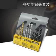 Electric drill accessories Drill bit set Titanium-plated twist drill Construction engineering impact drill Woodworking three-point drill Mixed drill bit set 9PC Multiple specifications drill bit Multi