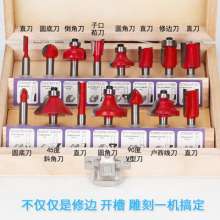Woodworking milling cutter set Trimming machine drill bit Cutter head drill bit Bakelite drill bit Milling engraving machine drill bit Milling cutter trimming knife 12PC / 15PC tool drill bit