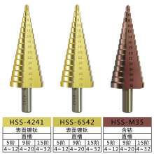 Straight Groove Spiral Groove Step Drill Triangle Shank Step Drill Bit High Speed Steel M35 Cobalt Titanium Plated Pagoda Drill