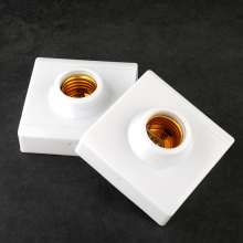E27 ceramic lamp holder 86 square screw lamp holder lamp holder household industrial plastic flat lamp holder
