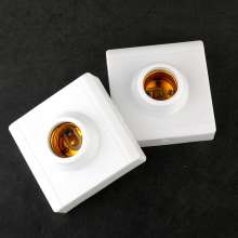E27 ceramic lamp holder 86 square screw lamp holder lamp holder household industrial plastic flat lamp holder