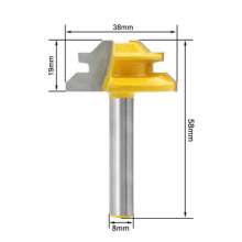 Woodworking milling cutter 45-degree tenon jointing knife Panel cutter Line knife Right-angle knife Engraving machine cutter head Woodworking cutter 8*1-1/2 cutter head