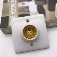Concealed 86 lamp holder E27 lamp holder lamp holder series square lamp holder 86 square screw lamp holder lamp holder household industrial plastic flat lamp holder